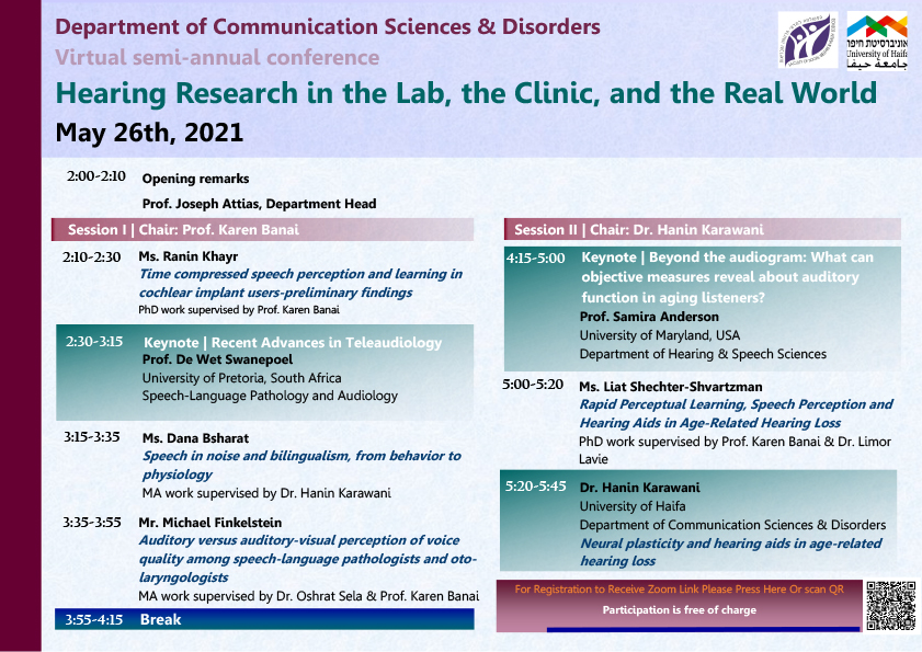 26.05.2021 - Hearing Research in the Lab, the Clinic, and the Real World