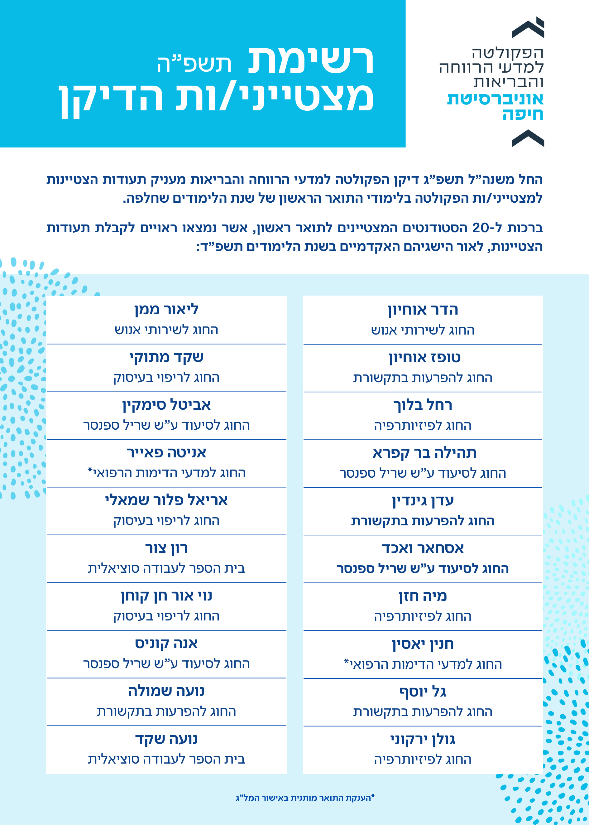 ברכות חמות למצטיינות הדיקן לשנה”ל תשפ”ה!