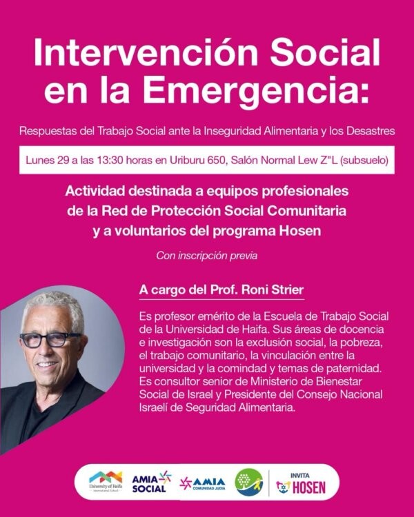 פרופ' רוני סטריאר מרצה בפני צוותי שירותי הרווחה בקהילה היהודית של ארגנטינה